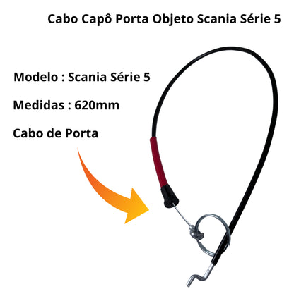 Cabo De Abertura Porta-objeto Lateral Scania Série 5 620mm