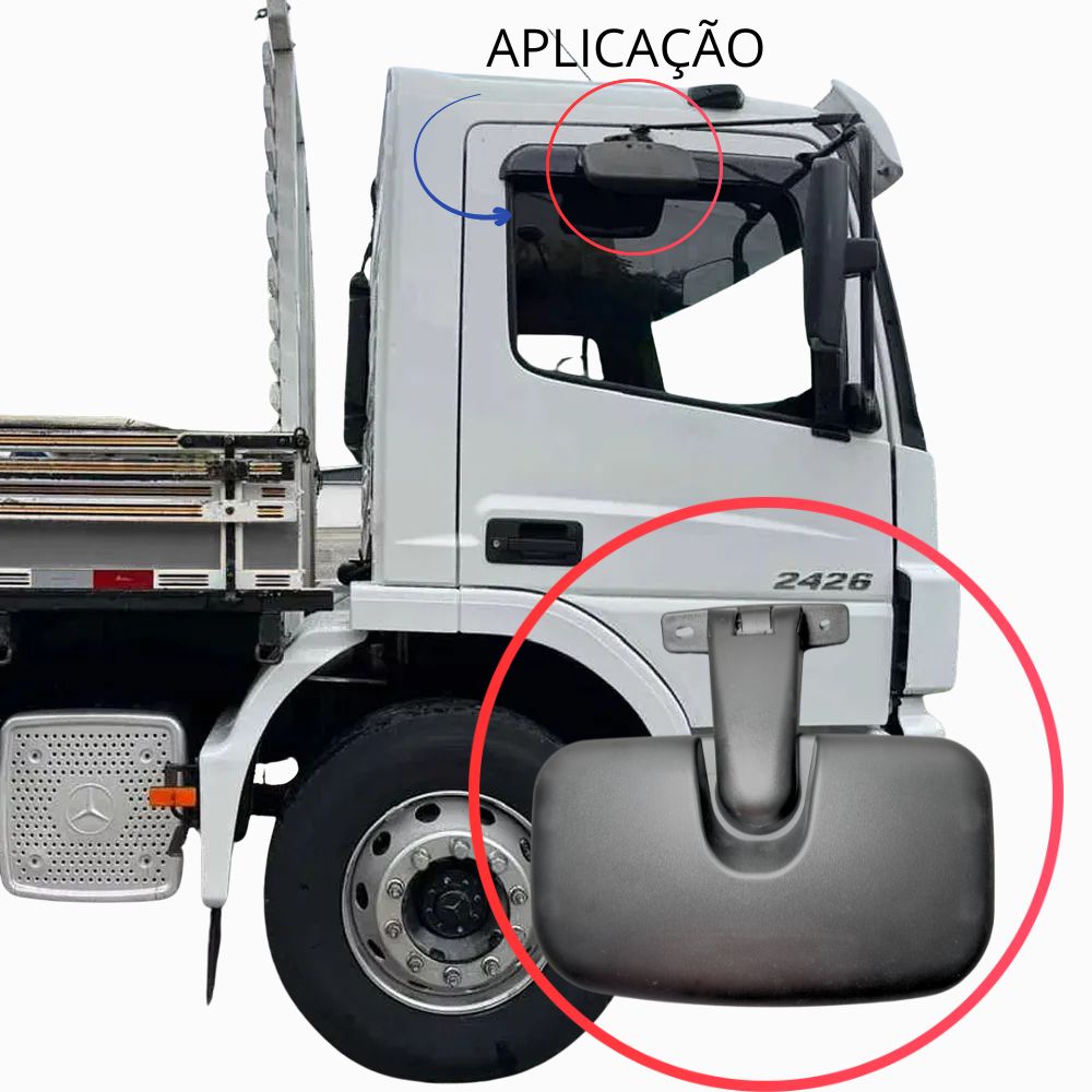 Espelho de Rampa Convexo MB Atego/Axor/Actros / VLV FH/FN/NH/ VW Constellation