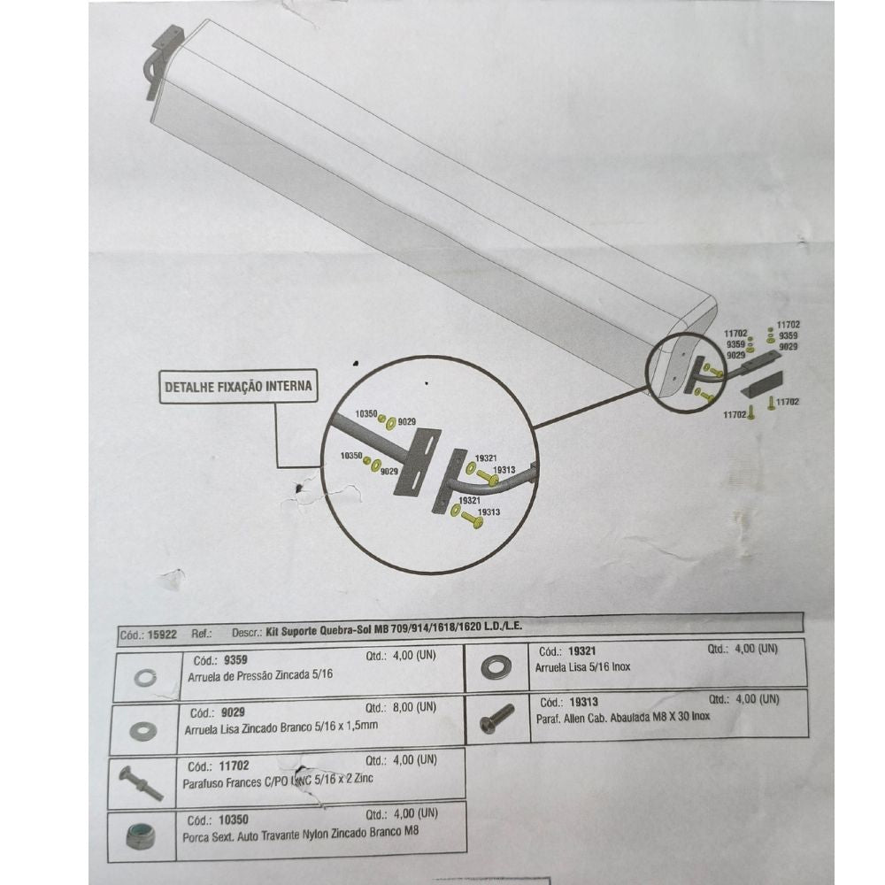 Suporte Quebra-Sol Externo MB ( KIT )